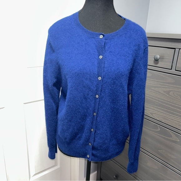 Women's Blue Button-Up Sweater - Picture 1 of 6